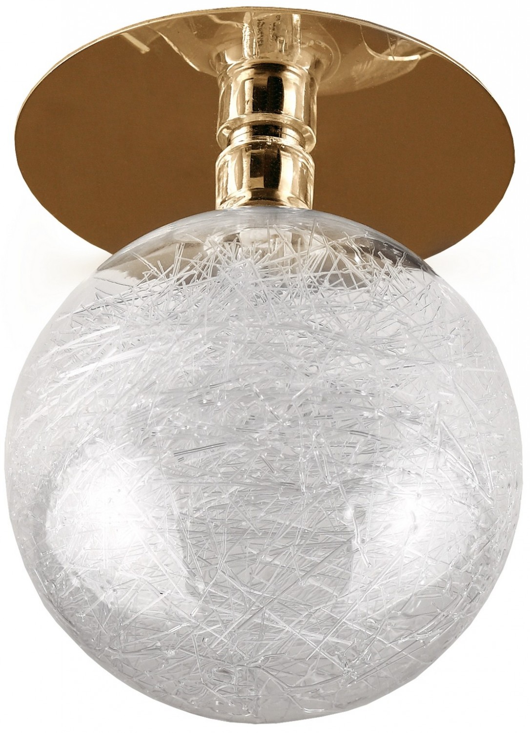 Светильник точечный DK14 декор "стеклянный шар с паутиной" золото/прозрачный ЭРА