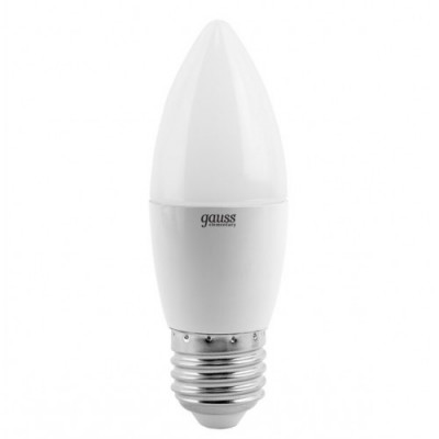Лампа светодиодная 6Вт E27 свеча тёплый белый 2700К Gauss Elementary