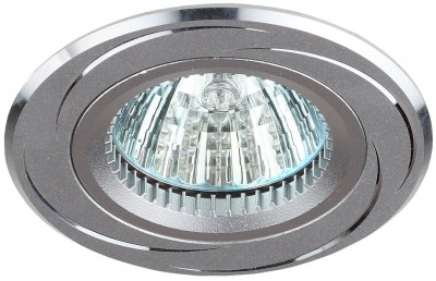 Светильник точечный KL34 под лампу GU5.3 алюминий 12В 50Вт серебро/хром ЭРА 