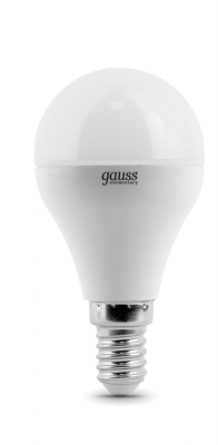 Лампа светодиодная 6Вт E14 шар теплый белый 2700К Gauss Elementary 