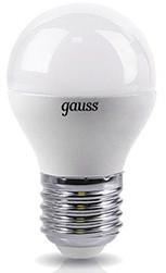 Лампа светодиодная 8Вт E27 шар тёплый белый 2700К Gauss Elementary