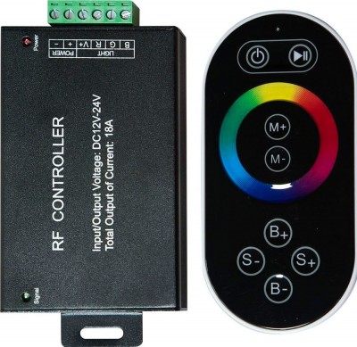 Контроллер для светодиодной ленты 12-24Вт, инфракрасный пульт, черный