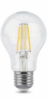 Лампа светодиодная 10Вт E27 грушевидная A60 тёплый белый 2700К Gauss Filament 