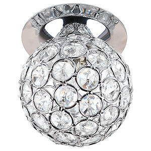 Светильник точечный DK61 под лампу G9 декор "шар с хрусталем" 220V 40W серебро/прозрачный ЭРА