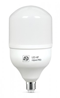 Лампа светодиодная 65Вт E27 с адаптером E40 холодный белый 6500К ASD 