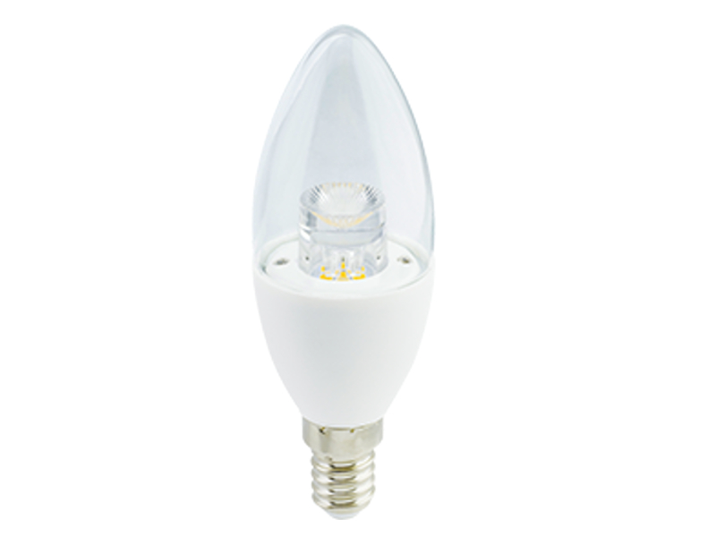 Лампа светодиодная Е14 7Вт свеча прозрачная холодный белый 4000К Ecola