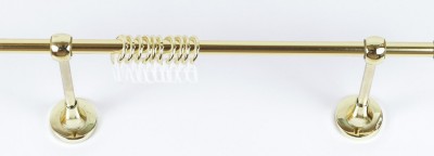 Карниз металлический однорядный 1,6 м БЕЗ НАКОНЕЧНИКОВ гладкая штанга Золото глянцевое