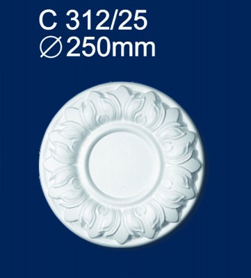 Розетка потолочная белая С312 диаметр 25 см