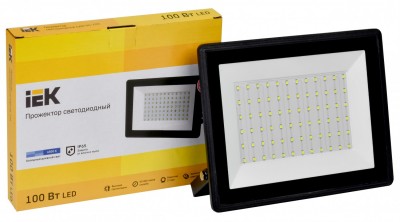 Прожектор СДО 06-100 6500К IP65 IEK чёрн.