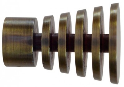 Наконечник Спираль для штанги d16 мм Золото антик, комплект - пара