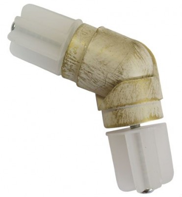Соединитель эркер для штанги d28 мм Белое золото
